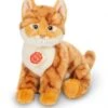 Hermann Teddy Knuffel Kat Rood Getijgerd Zittend