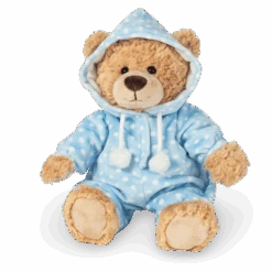 Hermann Teddy Knuffel Beer Met Pyjama Blauw