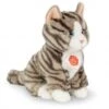 Hermann Teddy Knuffel Kat Grijs Getijgerd Zittend