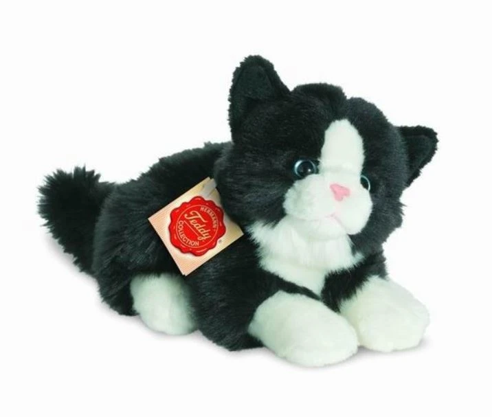 Hermann Teddy Knuffel Kat Zwart Wit - Afbeelding 2