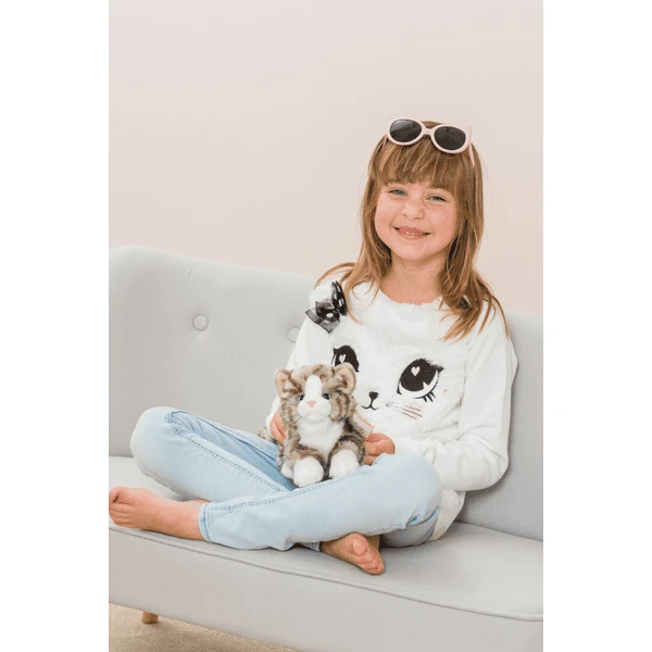 Teddy HERMANN Grijze Kat, 20 Cm. - Afbeelding 2